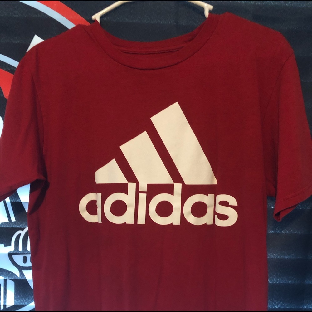 red adidas shirt medium worn twice unisex